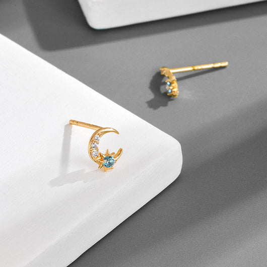 Aretes de Topacio Natural Plata 925 Baño Oro Estrella Luna - Image 8