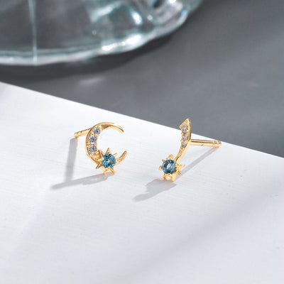 Aretes de Topacio Natural Plata 925 Baño Oro Estrella Luna - Image 11