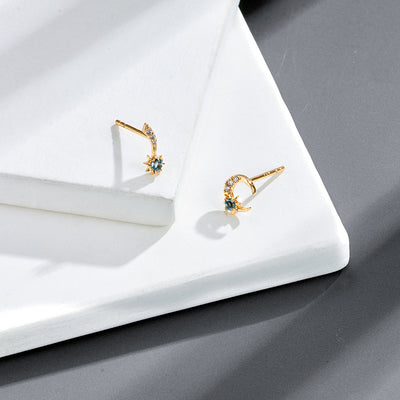Aretes de Topacio Natural Plata 925 Baño Oro Estrella Luna - Image 12