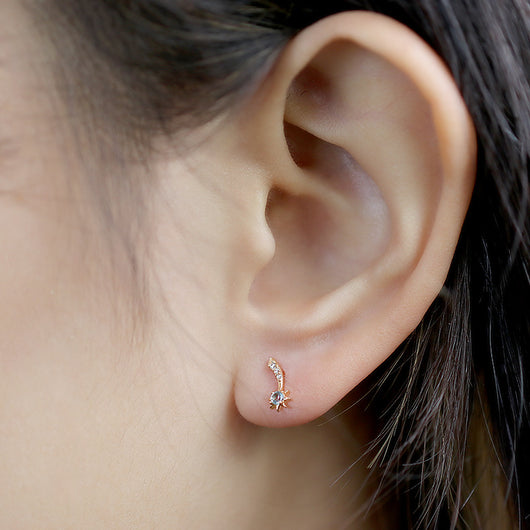 Aretes de Topacio Natural Plata 925 Baño Oro Estrella Luna - Image 16