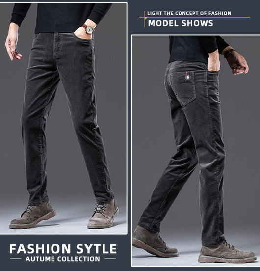 Pantalones Rectos de Felpa para Hombre - Abrigo Otoñal Plus - Image 10