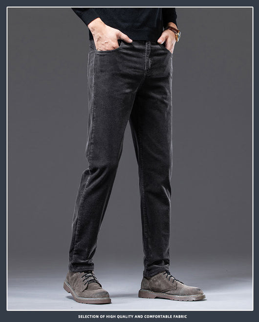 Pantalones Rectos de Felpa para Hombre - Abrigo Otoñal Plus - Image 11