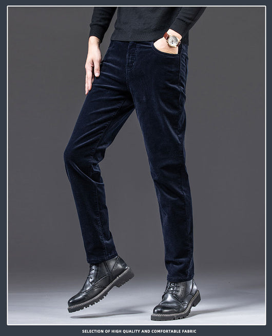 Pantalones Rectos de Felpa para Hombre - Abrigo Otoñal Plus - Image 14