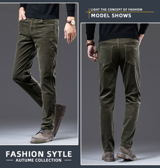 Pantalones Rectos de Felpa para Hombre - Abrigo Otoñal Plus - Image 16