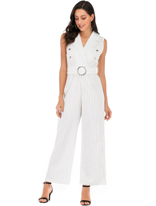Jumpsuit Elegante sin Mangas con Cinturón para Mujer - Image 11