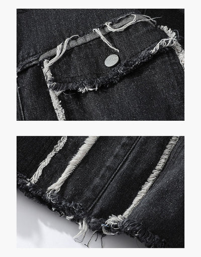 Chaqueta Denim Holgada con Bordes Deshilachados - Estilo Urbano Casual - Image 6