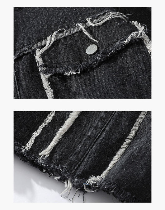 Chaqueta Denim Holgada con Bordes Deshilachados - Estilo Urbano Casual - Image 6