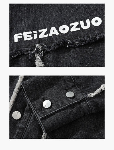 Chaqueta Denim Holgada con Bordes Deshilachados - Estilo Urbano Casual - Image 7