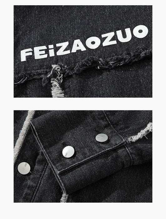 Chaqueta Denim Holgada con Bordes Deshilachados - Estilo Urbano Casual - Image 7