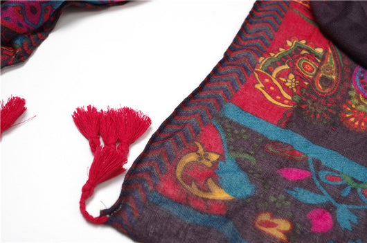 Pañoleta Lino Algodón Flor de Anacardo - Chal Versátil y Cálido - Image 13