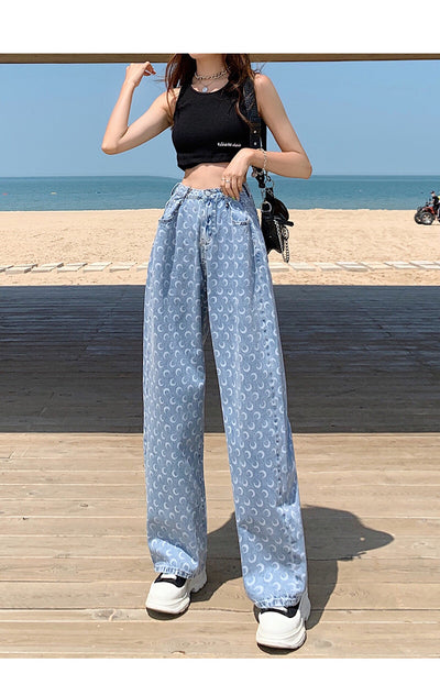 Pantalones Rectos Estampados Oversize con Largo Dragging - Image 6