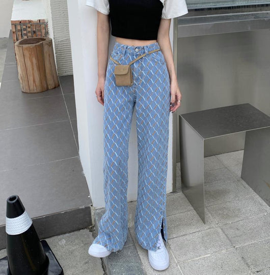 Pantalones Jeans Retro Hong Kong Talle Alto Pierna Ancha Mujer - Image 6