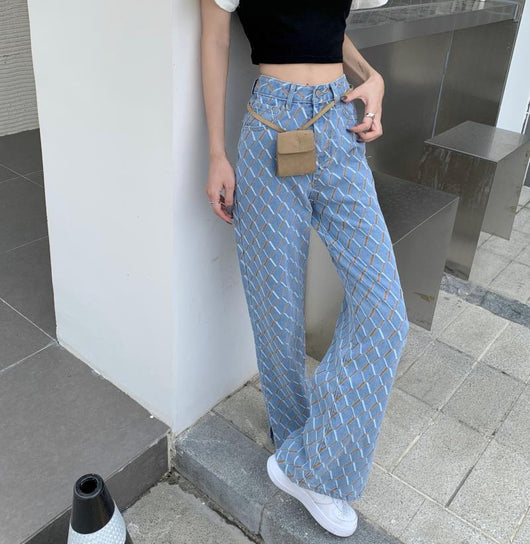 Pantalones Jeans Retro Hong Kong Talle Alto Pierna Ancha Mujer - Image 8