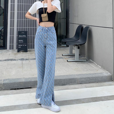 Pantalones Jeans Retro Hong Kong Talle Alto Pierna Ancha Mujer - Image 13