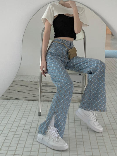 Pantalones Jeans Retro Hong Kong Talle Alto Pierna Ancha Mujer - Image 16