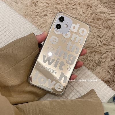 Funda para Celular con Espejo y Letras de Tendencia Japonesa y Coreana - Image 9
