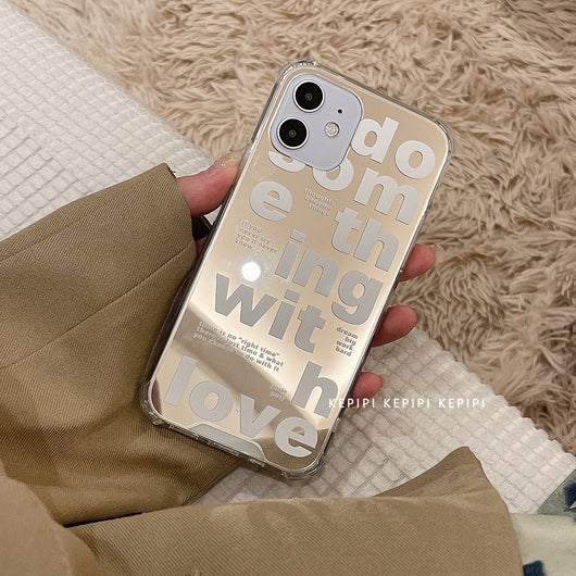Funda para Celular con Espejo y Letras de Tendencia Japonesa y Coreana - Image 9