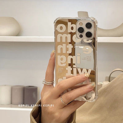 Funda para Celular con Espejo y Letras de Tendencia Japonesa y Coreana - Image 10