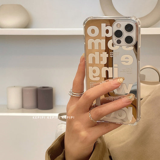 Funda para Celular con Espejo y Letras de Tendencia Japonesa y Coreana - Image 11
