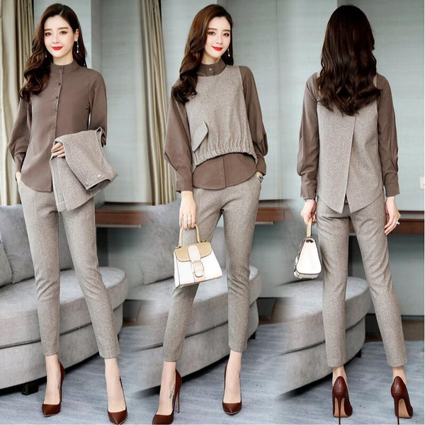 Conjunto de Tres Piezas Ejecutivo para Mujer - Elegancia de Transición - Image 3