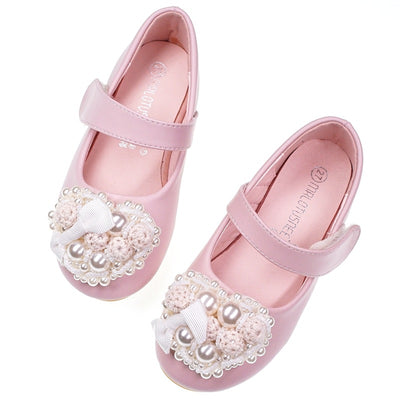 Zapatos Planos de Princesa con Brillantes y Flores de Perla para Niñas - Image 20