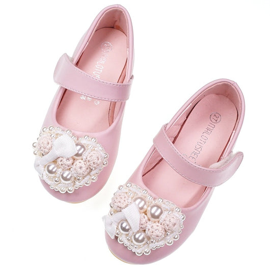 Zapatos Planos de Princesa con Brillantes y Flores de Perla para Niñas - Image 20