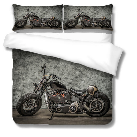 Juego de Edredón Retro Motocicleta Negra - Set de 3 Piezas - Image 10