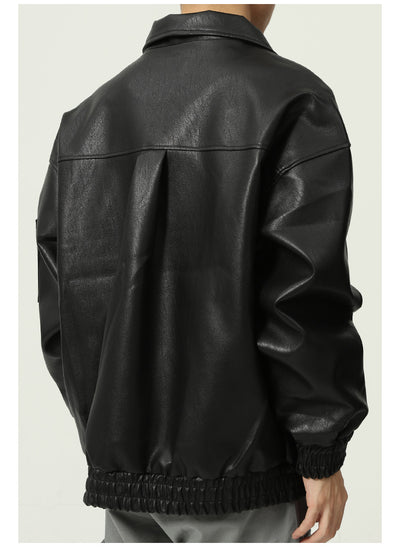 Chaqueta de Cuero Suelta Moderna para Hombre - Estilo Casual Trendy - Image 11
