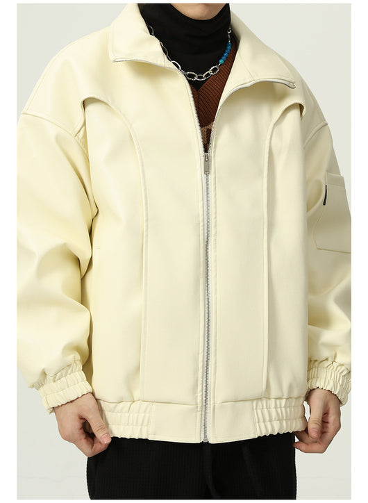 Chaqueta de Cuero Suelta Moderna para Hombre - Estilo Casual Trendy - Image 13