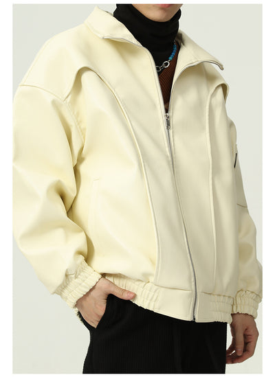 Chaqueta de Cuero Suelta Moderna para Hombre - Estilo Casual Trendy - Image 14