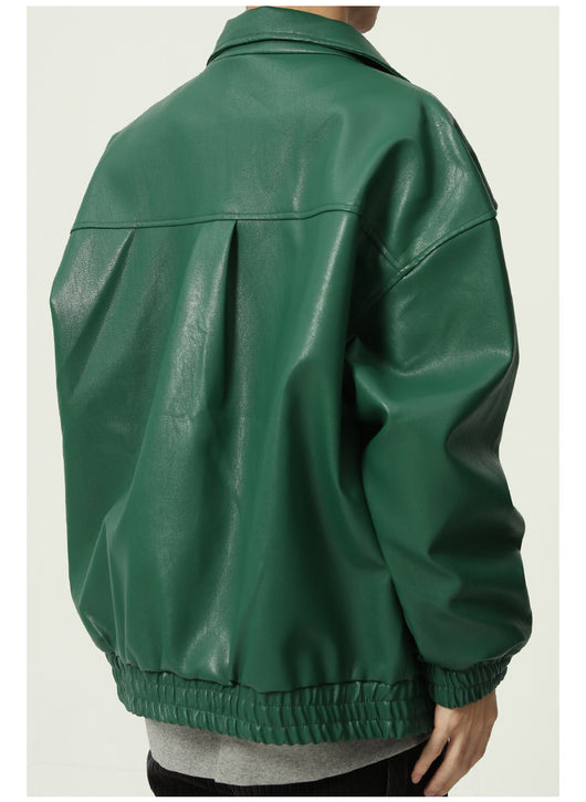 Chaqueta de Cuero Suelta Moderna para Hombre - Estilo Casual Trendy - Image 17