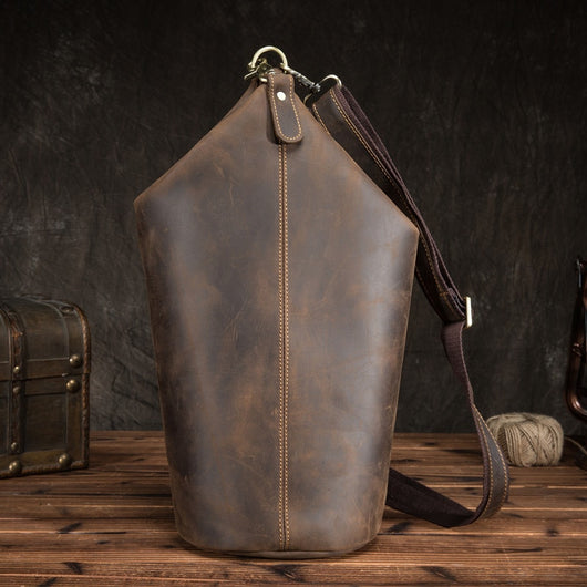Bolsa Pecho Hombre Cuero Crazy Horse Vintage Envejecido - Image 10