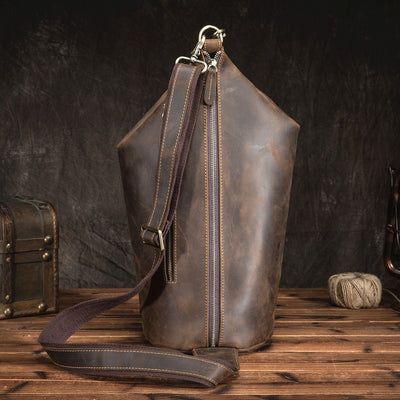 Bolsa Pecho Hombre Cuero Crazy Horse Vintage Envejecido - Image 12