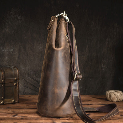 Bolsa Pecho Hombre Cuero Crazy Horse Vintage Envejecido - Image 13