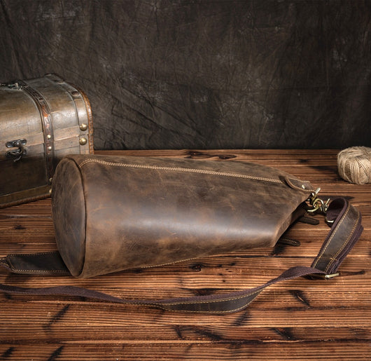 Bolsa Pecho Hombre Cuero Crazy Horse Vintage Envejecido - Image 14