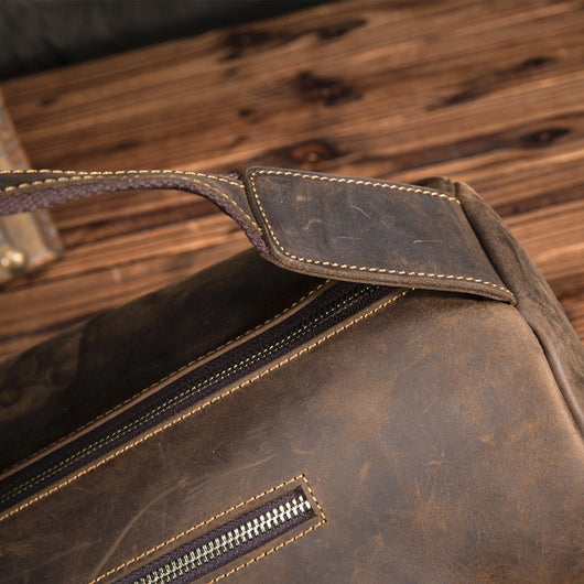 Bolsa Pecho Hombre Cuero Crazy Horse Vintage Envejecido - Image 23