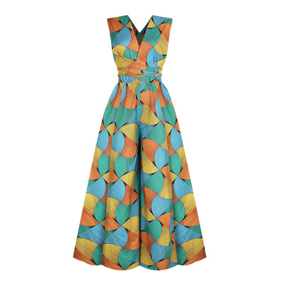 Jumpsuit Estilo Africano con Estampado Digital y Tirantes Ajustables - Image 19