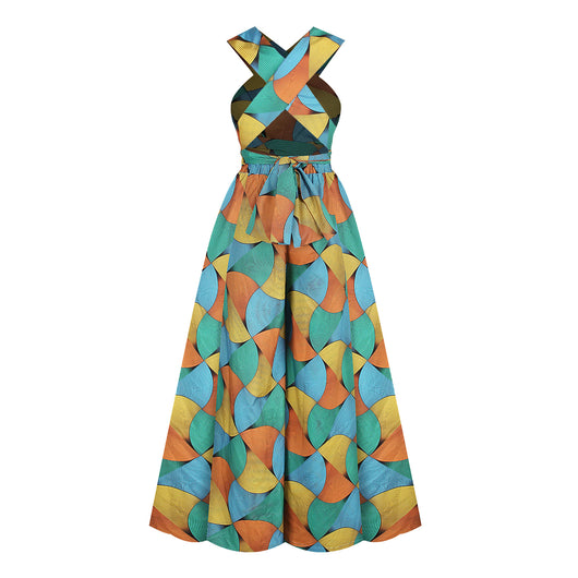 Jumpsuit Estilo Africano con Estampado Digital y Tirantes Ajustables - Image 22