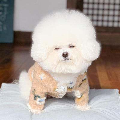 Suéter para Perro de Lana de Cordero con Flores - Image 26