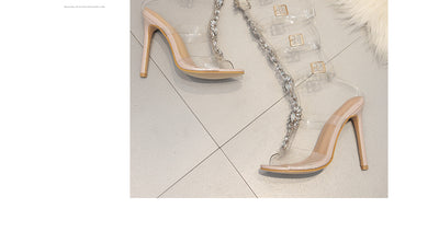 Sandalias Romanas Transparentes Talla Grande con Hebilla Hueca - Image 23