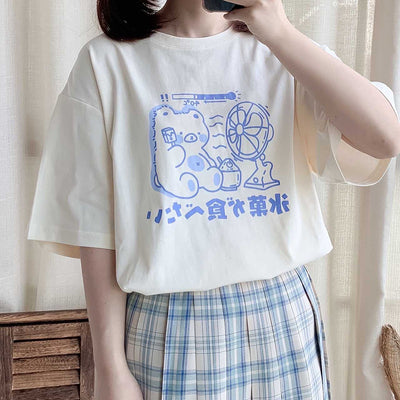 Blusa Suelta de Algodón Manga Corta Cuello Redondo - Comodidad de Verano - Image 10