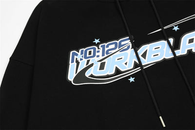 Sudadera Hoodie Holgada con Letras de Dibujos Animados para Hombre - Image 13