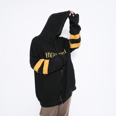 Chamarra Hoodie Suelta con Estampado Patchwork para Hombre - Image 8
