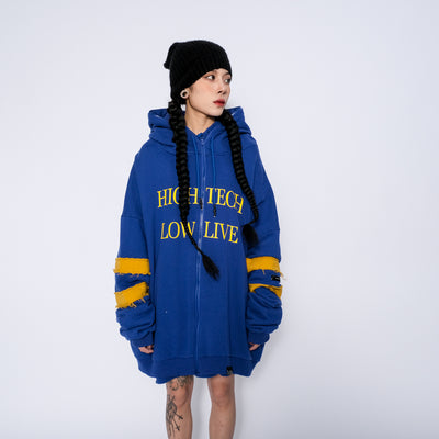 Chamarra Hoodie Suelta con Estampado Patchwork para Hombre - Image 11