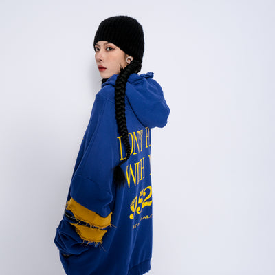 Chamarra Hoodie Suelta con Estampado Patchwork para Hombre - Image 12