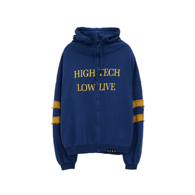 Chamarra Hoodie Suelta con Estampado Patchwork para Hombre - Image 16