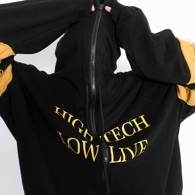 Chamarra Hoodie Suelta con Estampado Patchwork para Hombre - Image 18