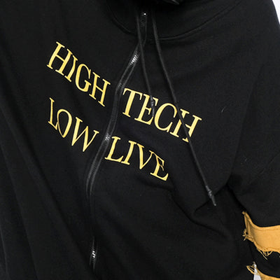 Chamarra Hoodie Suelta con Estampado Patchwork para Hombre - Image 19