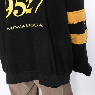 Chamarra Hoodie Suelta con Estampado Patchwork para Hombre - Image 23