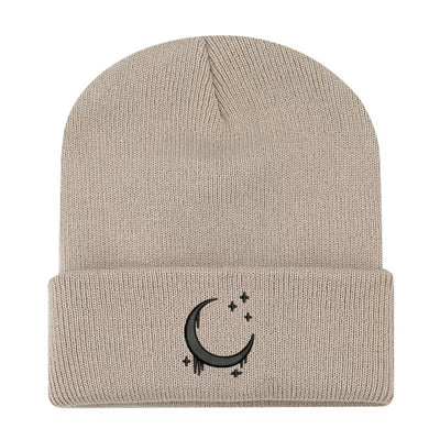 Gorro de Lana Tejido con Diseño de Luna y Estrellas para Otoño Invierno - Image 10